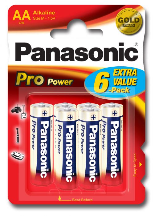 Paquete de 6 pilas Panasonic Pro AA